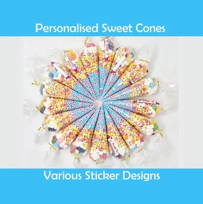 Conos dulces precargados personalizados, bolsa de fiesta, *ENTREGA GRATUITA * *Pegatinas gratis* Foto 1 de 4