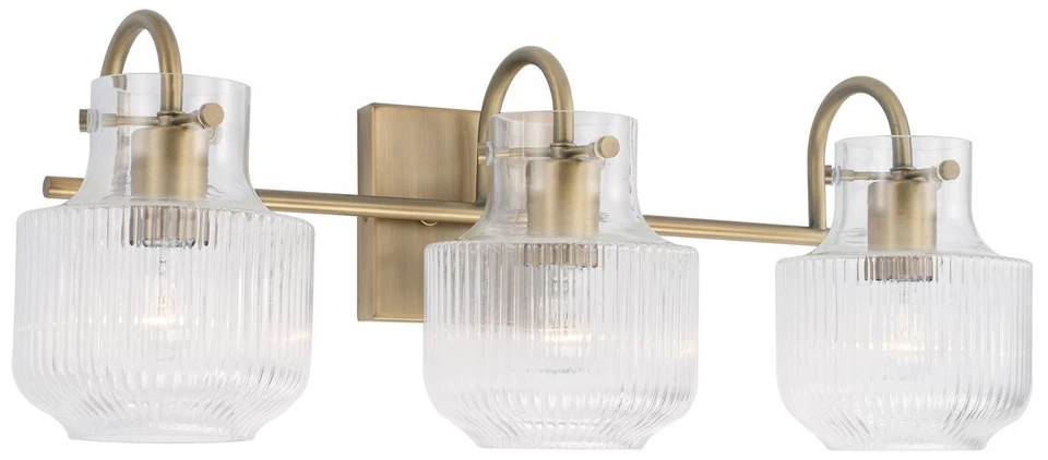 Luminária de banho Capital Nyla 24 1/4" latão envelhecido largo 3 luzes - Imagem 1 de 1