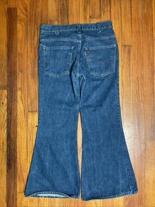 Vintage 80s Levis 684 Orange Tab Bell Bottom Flare Blue Jeans Size 31x30 - Picture 1 of 11