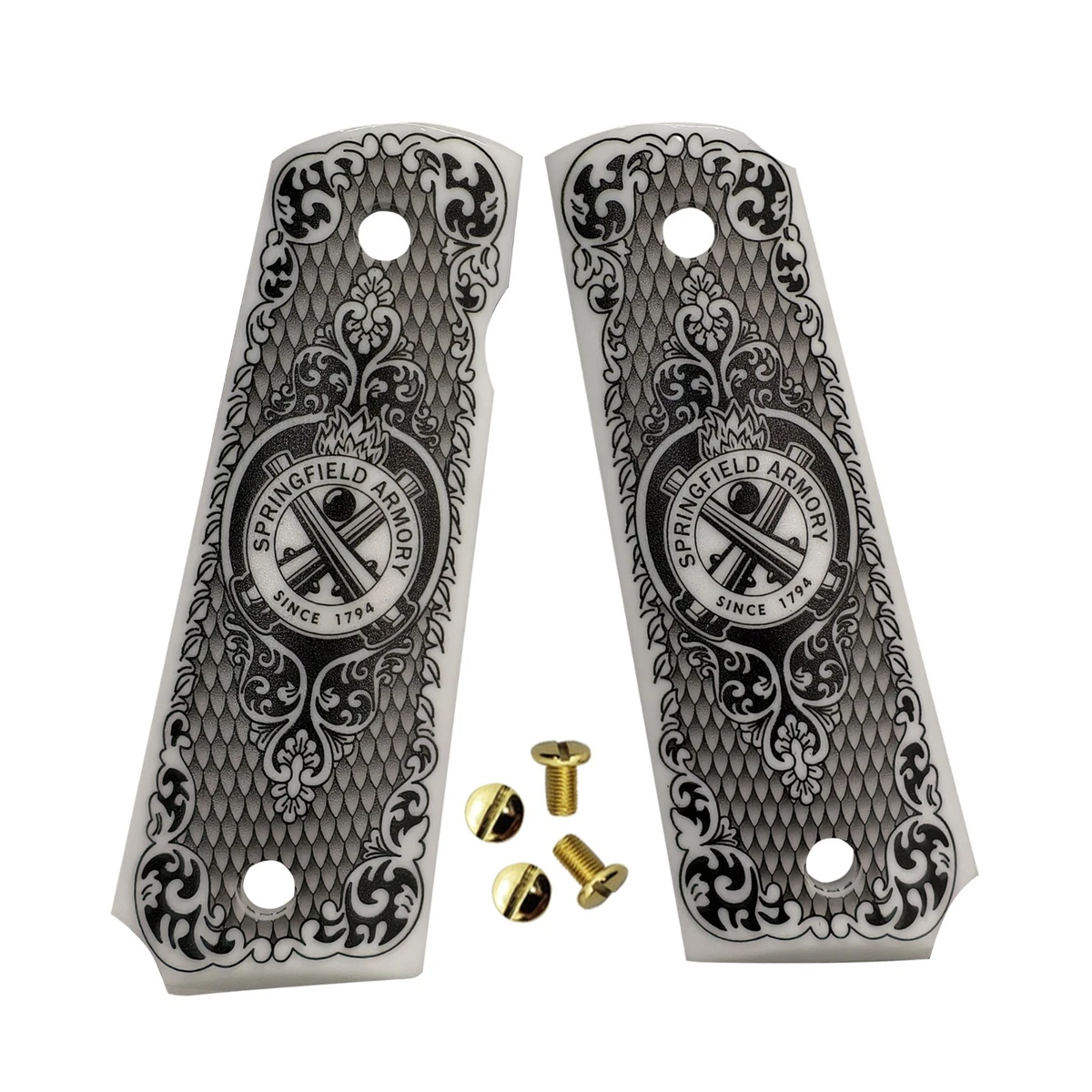 Zib Grips, Serie Raven & Moon 1911, Empuñaduras De Madera 1911, Corte De Seguridad Ambi Para 1911 Tamaño Completo, Accesorios 1911, Diseño Artístico De Coleccionista