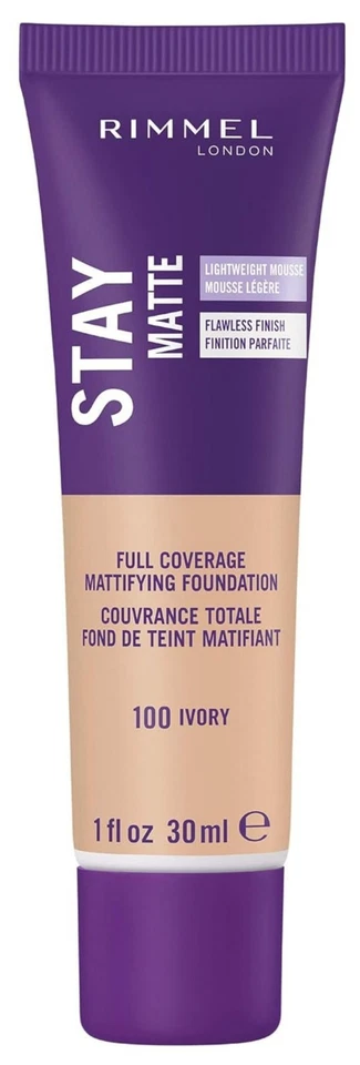(3 Pack) Rimmel London Stay Matte Liquid Mousse Foundation Ivory 1 Oz