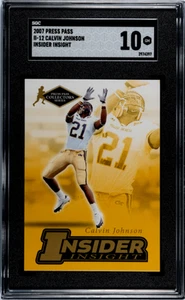 2007 Press Pass Insider Insight #II-12 Calvin Johnson Rc SGC 10 - Picture 1 of 2