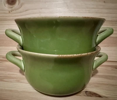 Juego de 2 cuencos verdes William Sonoma retirados de granja con asas dobles Foto 1 de 4