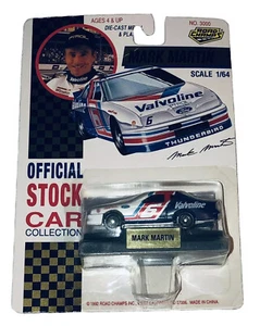 Coche de carreras de juguete fundido a presión Mark Martin #6 Valvoline escala 1/64 1992 Road Champs - Imagen 1 de 2