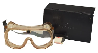 Gafas de seguridad vintage AO 207 goma plástica en caja metálica de hojalata Foto 1 de 4