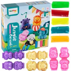 MalPlay Kinderknete Modelliermasse 5 Farben Bastelset Tiere für Kinder ab 3J - Bild 1 von 9