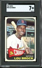 1965 Topps #540 Lou Brock (SP/Short Print) Cardinals HOF SGC 7 NM Near Mint