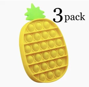 3 Pack Push Fidget Sensory Toy, Silicon Bubble Pressure Anxiety Stress Reliever - Picture 1 of 6