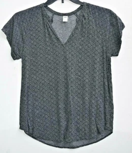Top Old Navy para mujer negro manga gorra cuello en V talla S/Pt - Imagen 1 de 7