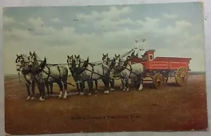Insegna Swift & Co 1910 carro trainato da cavalli cartolina - Foto 1 di 2