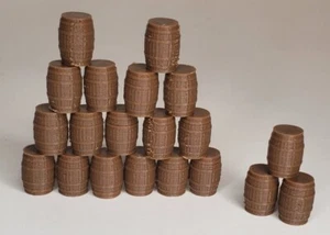 (20)- dunkelbraune Holzfässer Nenngröße H0 unfertige Walthers Herpa Promotex Wiking - Bild 1 von 10