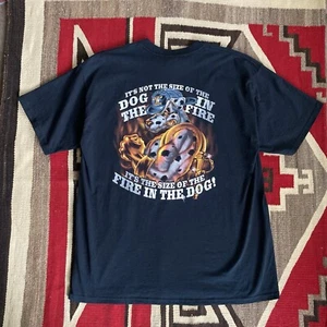 Fire Department dog graphic T Shirt L Vintage fdny 9/11 - Picture 1 of 7