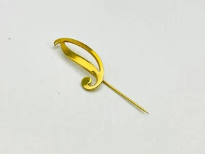 Spilla spilla vintage tono oro stilizzata lettera D vestiti capelli sciarpa accessori - Foto 1 di 4