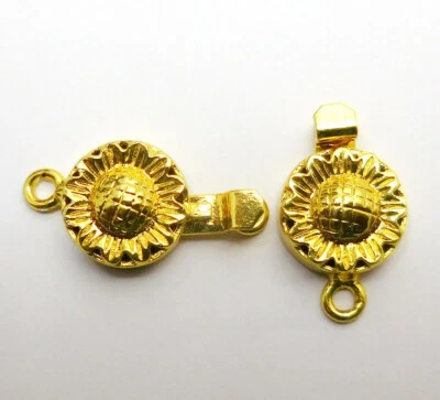 2 PCS 21X12X6MM BALI BOX CLASP 1 STRAND 18K GOLD PLATED NECKLACE MAKING - Image 1 of 3