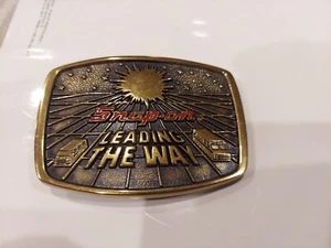 Vintage SNAP-ON Tools Brass Belt Buckle Limited Edition Leading the Way 1988 USA - Picture 1 of 2