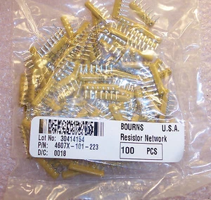 QTY (100) 22K Ohm 7 PIN SIP BUSSED RESISTOR NETWORKS 4607-101-223 BOURNS - Picture 1 of 1