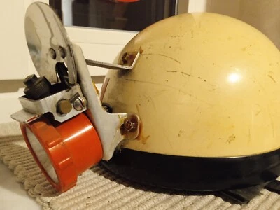 Casco Speleologia Anni 70 Romer Helm Inluminazione Petz - Immagine 1 di 4
