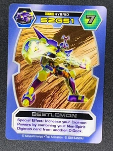 Beetlemon DT-120 Hybrid 5ZG51 D-Tector Series3 Digimon Card 2002 Bandai Non-Foil - Picture 1 of 3