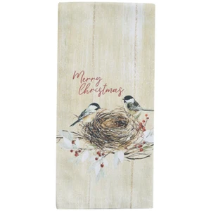 WINTER GARDEN DECORATIVE DISH TOWEL, FEATURES CHICKADEES Free shipping!! - Picture 1 of 2