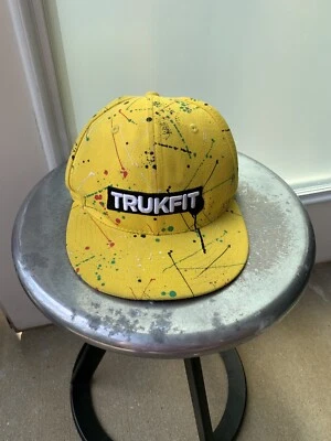 Boné chapéu Snapback TRUKFIT Lil Wayne pintura amarela respingo - RARO - Imagem 1 de 4