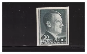 DEUTSCHE BESETZUNG POLENS N94 1943 1Z HITLERKOPF IMPERF SC. SEHR SELTEN POSTFRISCH PG4 - Bild 1 von 2