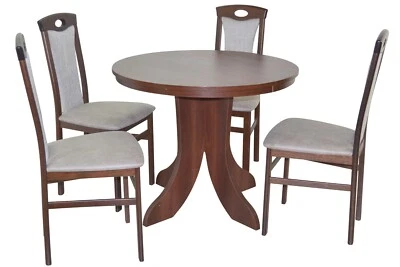 5tlg. Tischgruppe, Esstisch mit Auszugsfunktion, 4Stühle, 1 Esstisch, in 5Farben - Bild 1 von 4