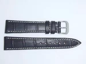 "Correa de reloj de grano de cocodrilo en relieve RIOS1931 19 mm marrón mocha ""PANAMÁ" - Imagen 1 de 2