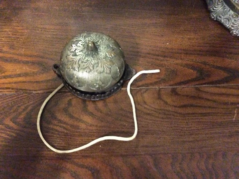Rare! Antique Victorian 1800’s Ornate Bronze Victorian Pull Doorbell, Ring works Cover