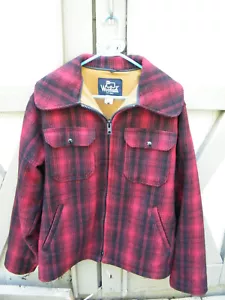 Vintage Woolrich Red Mackinaw Buffalo Plaid Wool Hunting Coat Jacket 545 Size 40 - Picture 1 of 6