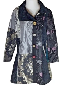 Anthropologie Dor Dor Couture Boho Jacket Coat Multi-Fabric Art-to-Wear Large - Picture 1 of 15