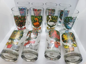 12 Days of Christmas Collection Set of 12 Tumblers Glassware by Jeannette VTG - Picture 1 of 15