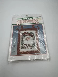 Bucilla Christmas "SANTA'S PORTRAIT" Cross Stitch Wall Hanging 13"x18" 82762 - Picture 1 of 7
