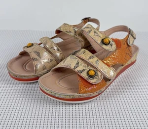 Women's Leather L'Artiste Spring Step Payoka Wedge Sandal Shoes US 8.5 EU 39 - Imagen 1 de 5