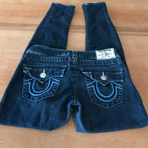 True Religion World Tour Skinny Jeans Women 27 Blue Low Rise Flap Pocket Preppy - Picture 1 of 11