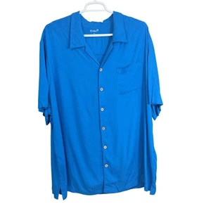 Camicia leggera KS Island uomo 3XL grande classica blu con bottoni manica corta - Foto 1 di 5
