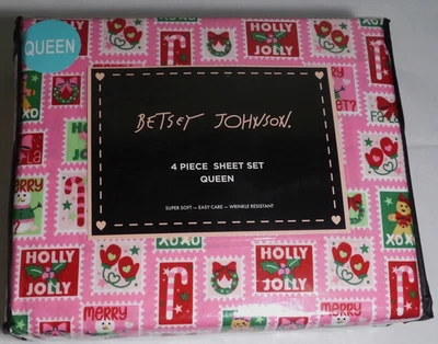 Новый Betsey Johnson 6 шт. королева лист комплект рождественские марки снеговик венок бант XOXO - Изображение 1 из 4