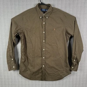 Ralph Lauren Polo Classic Fit Button Down Shirt Men Size XL Brown Plaid Twill - Bild 1 von 18