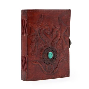 Leder Notizbuch groß – geprägtes Design, 200 Seiten, handgefertigt Unikat - Bild 1 von 9