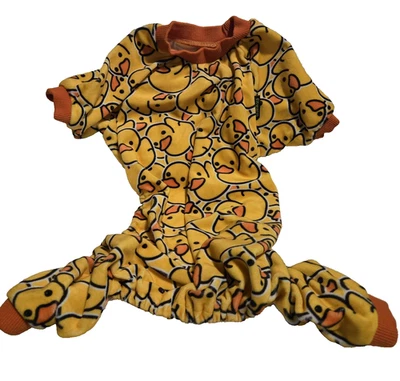 Fitwarm 趣味鸭子天鹅绒狗睡衣冬季衣服轻便连身裤 XL — 第 1/4 张图片