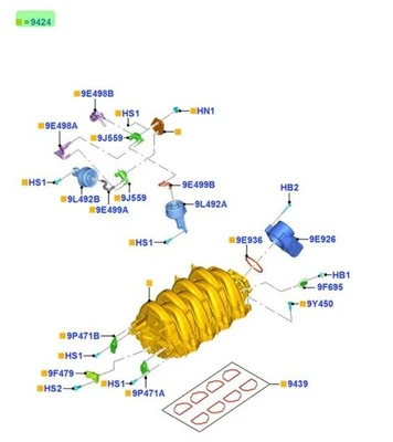Colector de admisión original Ford F-150 2015-2017 5,0 L FL3Z-9424-J Foto 1 de 4