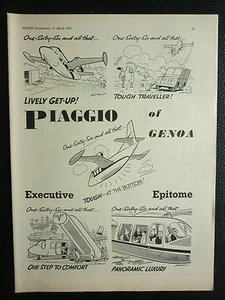 3/1962 PUB PIAGGIO OF GENOA PIAGGIO P.166 EXECUTIVE AIRCRAFT AVION ORIGINAL AD - Picture 1 of 1