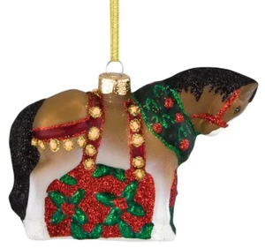 Trail of Painted Ponies CHRISTMAS CLYDESDALE Blown Glass Ornament - New in Box - Bild 1 von 2