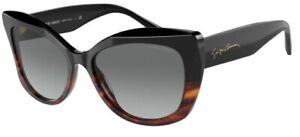 Giorgio Armani 8161 56 592811 Black Striped Brown Sunglasses Lenses Grey Sole