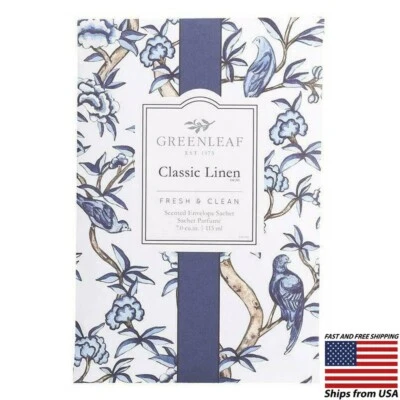 Sobre grande perfumado GREENLEAF - Lino clásico - Paquete de 3 - Hecho en EE. UU. Foto 1 de 2