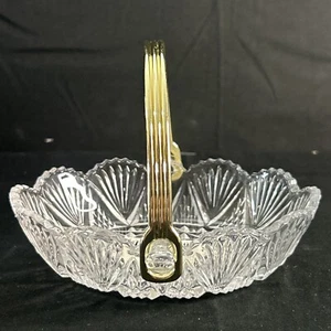 Cesta de cristal Mikasa Georgetown, plato con mango dorado 5,5"" WY196/525 - Imagen 1 de 7