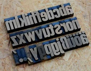 A-Z letterpress printing blocks type vintage printer letter typography antique.. - Picture 1 of 2