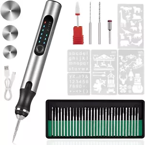 Electric Engraving Pen with 37 Bits, USB Rechargeable Cordless Engraving Machine - Picture 1 of 7