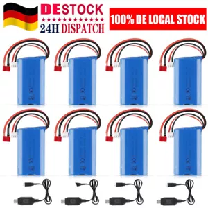 2000mAh Li-ion Akkus 2 Packungen 20C 7,4V 2S T-Stecker Lipo mit USB-Ladegerät - Bild 1 von 38