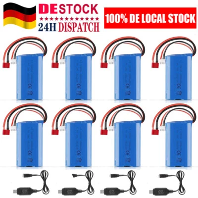 2000mAh Li-ion Akkus 2 Packungen 20C 7,4V 2S T-Stecker Lipo mit USB-Ladegerät - Bild 1 von 4