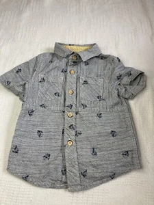 Camisa a rayas genuina para niños Oshkosh ss bebé niño 18 M - Imagen 1 de 4